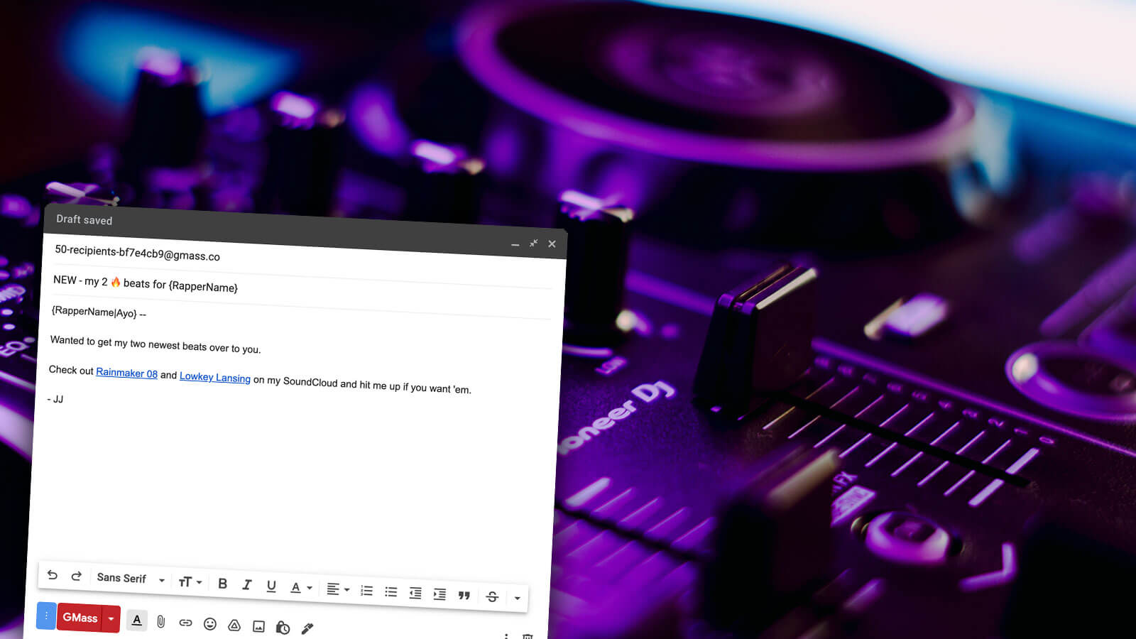 Beatmaker cold outreach