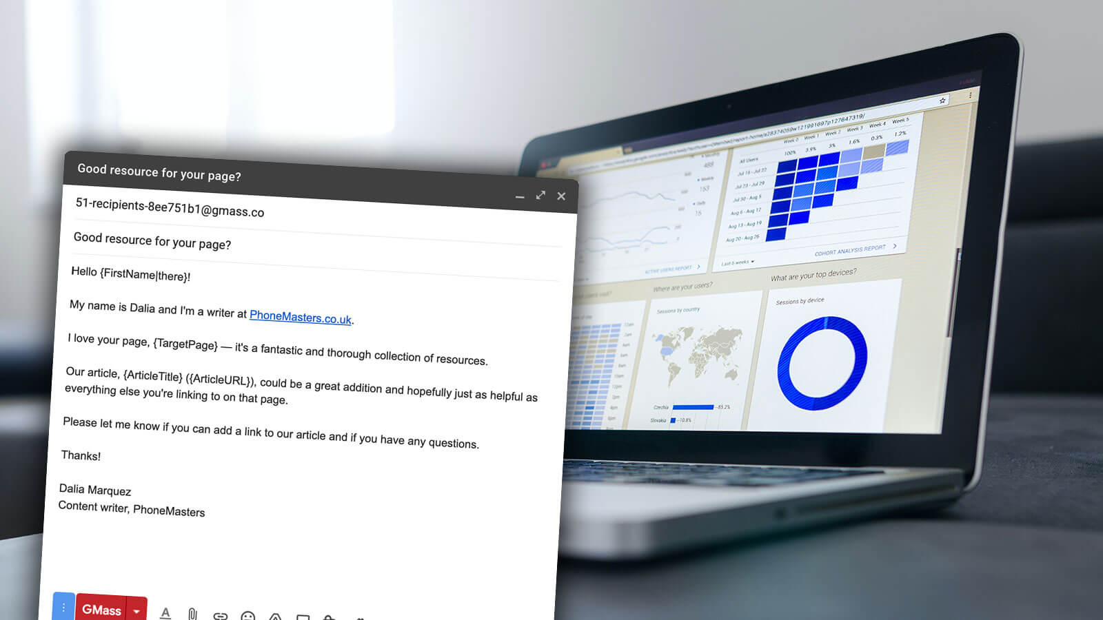 Link builder email uses with GMass