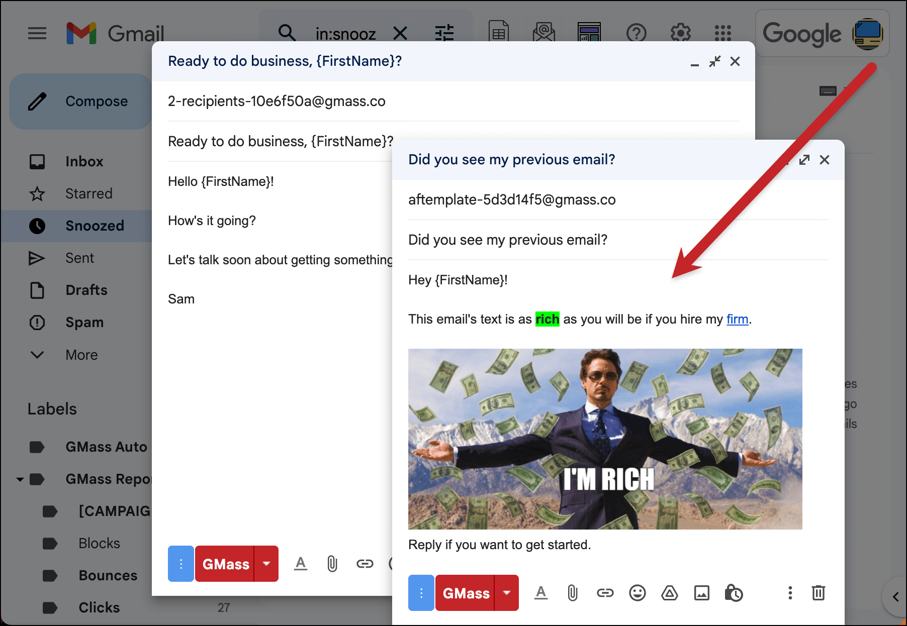 Compose your email