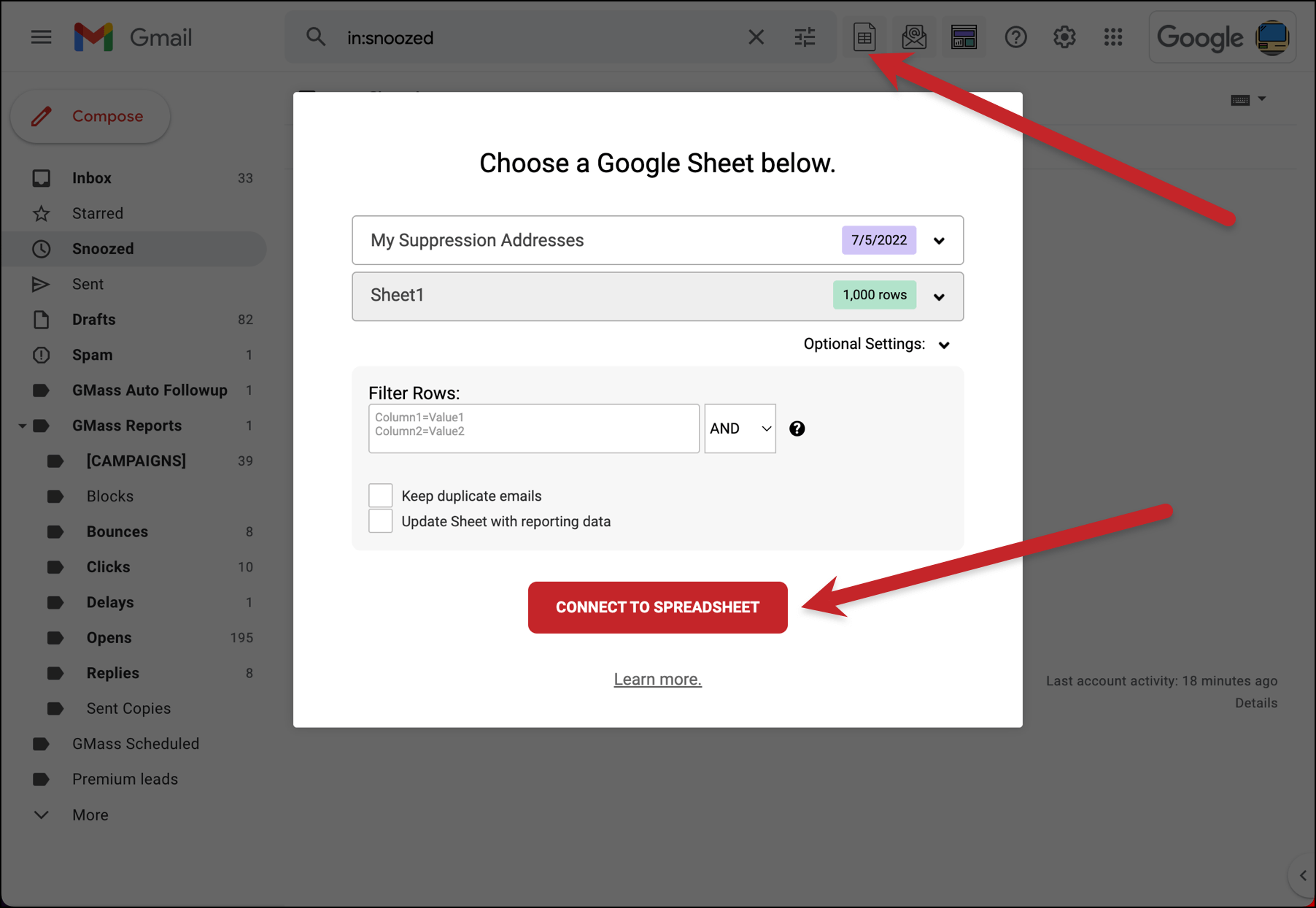 Connect to dynamic suppression sheet