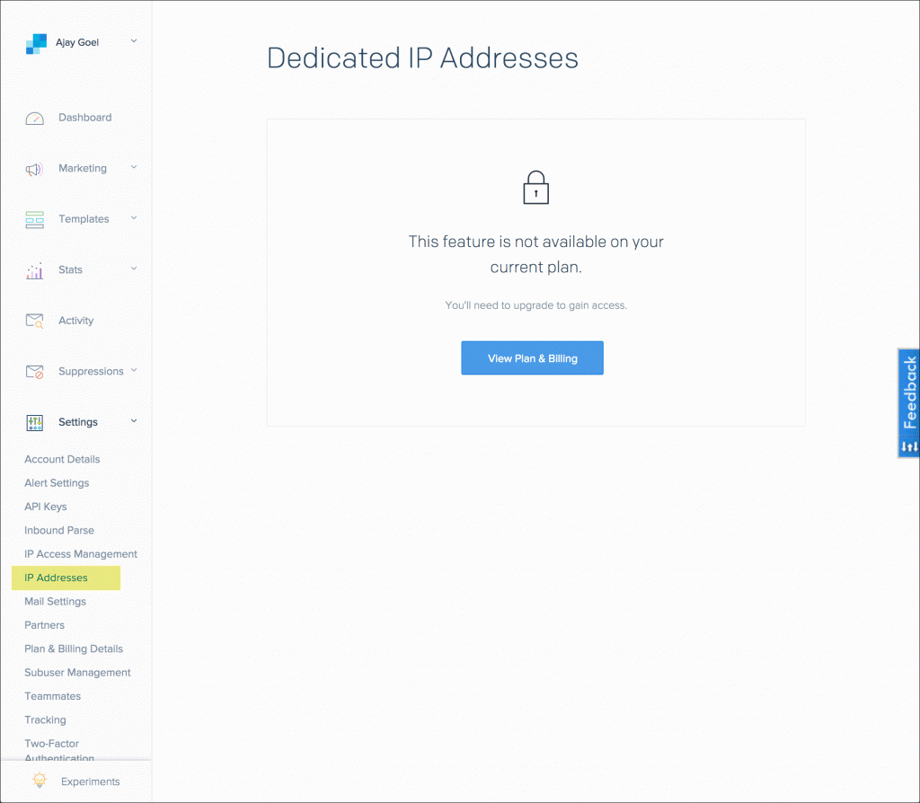 Sendgrid Dedicated IP Addresses