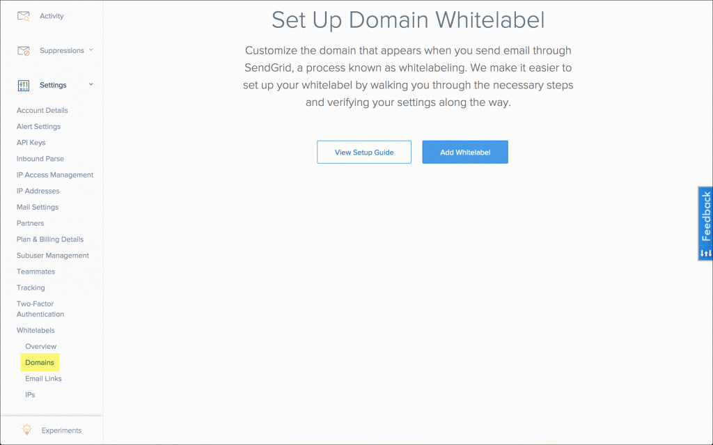Sendgrid Domain Whitelabel