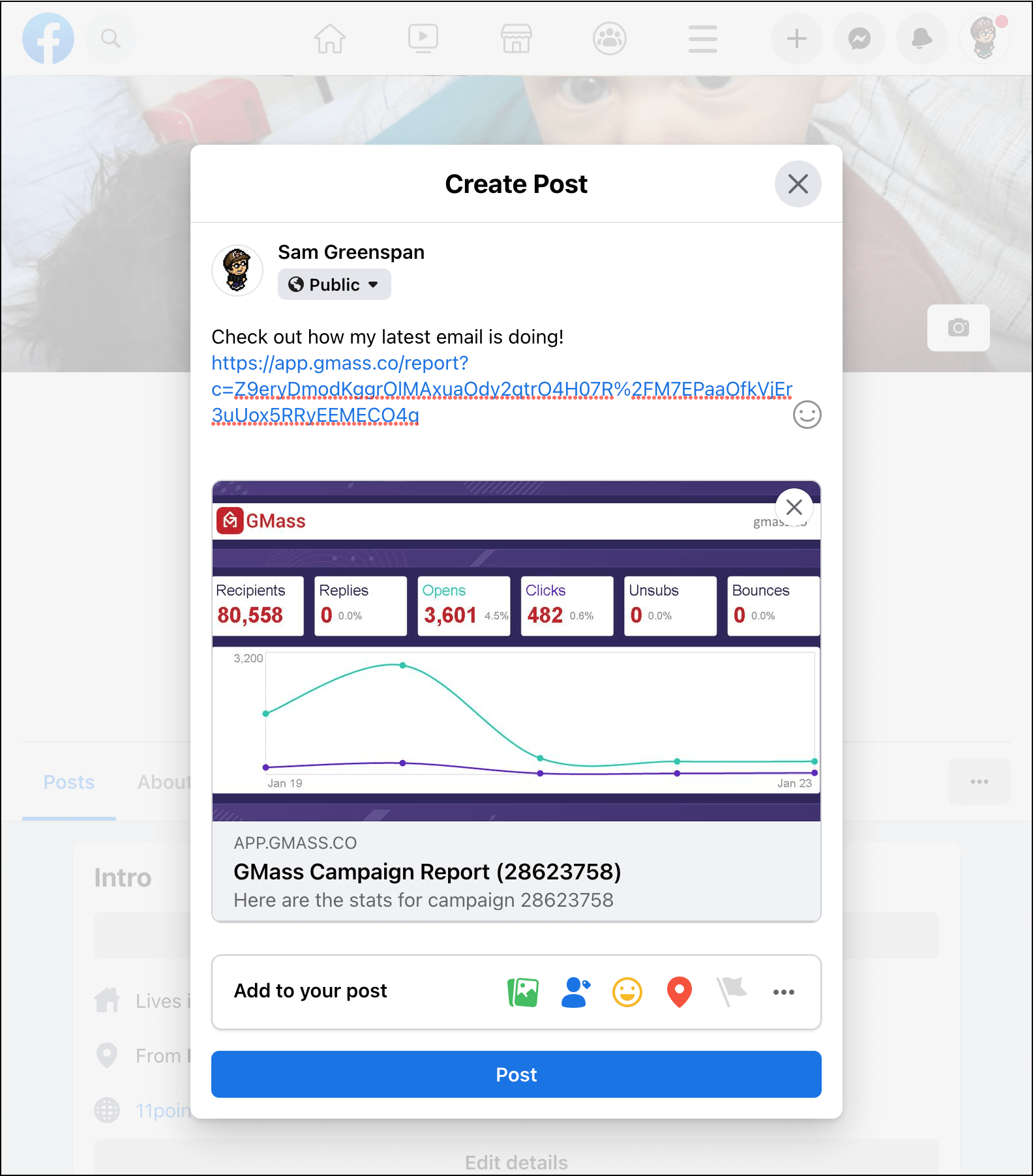Post your shareable report