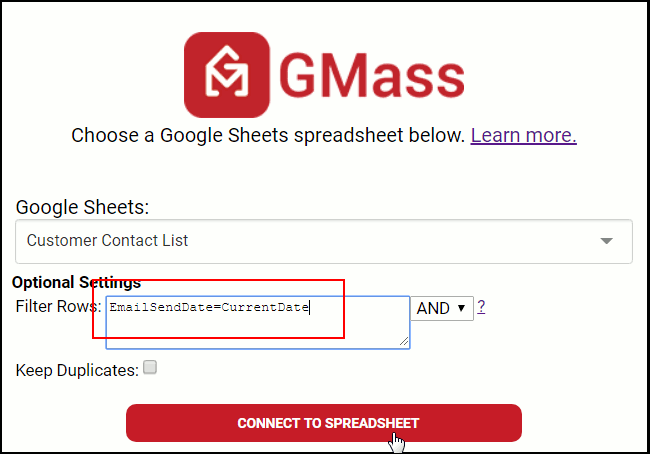 A different connection to our spreadsheet. Note the filter is changed from the previous example, with now it is not ignoring the year information.