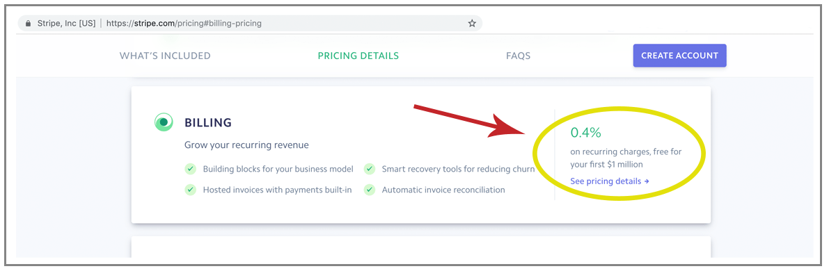 Stripe billing pricing