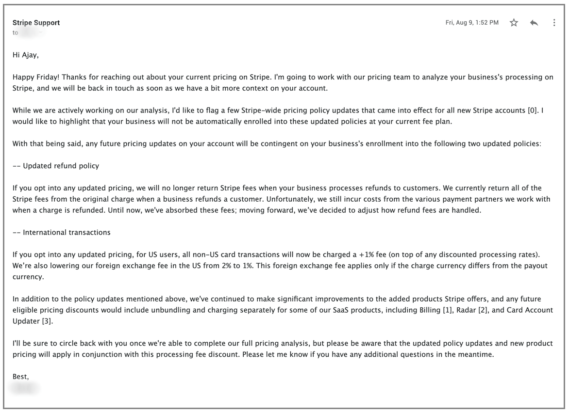 Stripe Support email 4