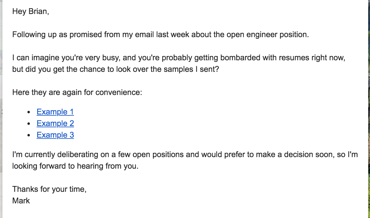 Cold emails for jobs - template 3