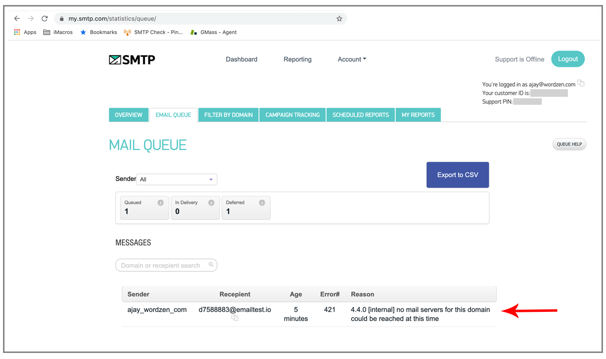 SMTP delayed server response