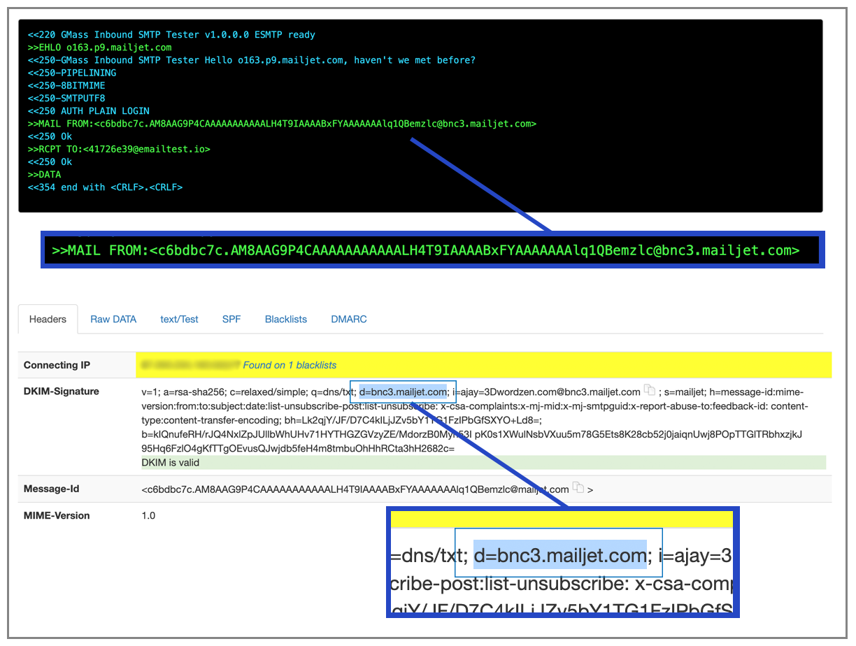 Mailjet MAIL-TO and DKIM
