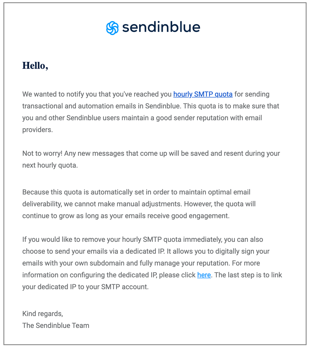 Sendinblue hourly sending limit