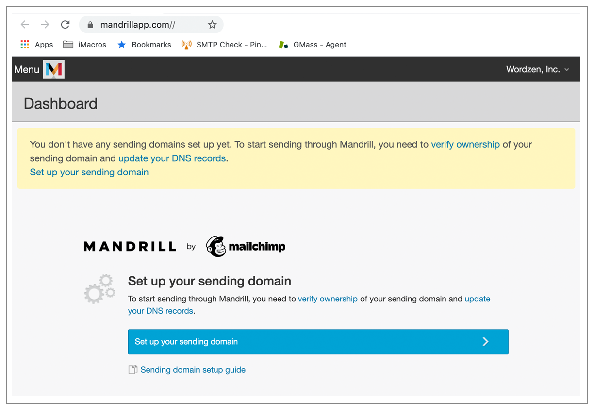 Mandrill set up domain