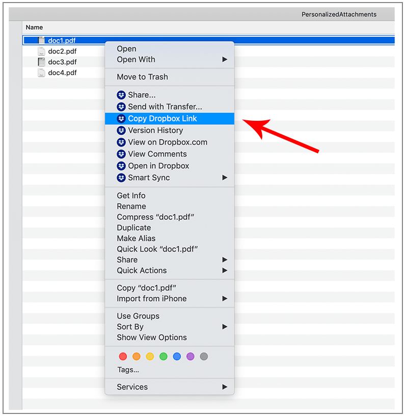 how to copy dropbox link