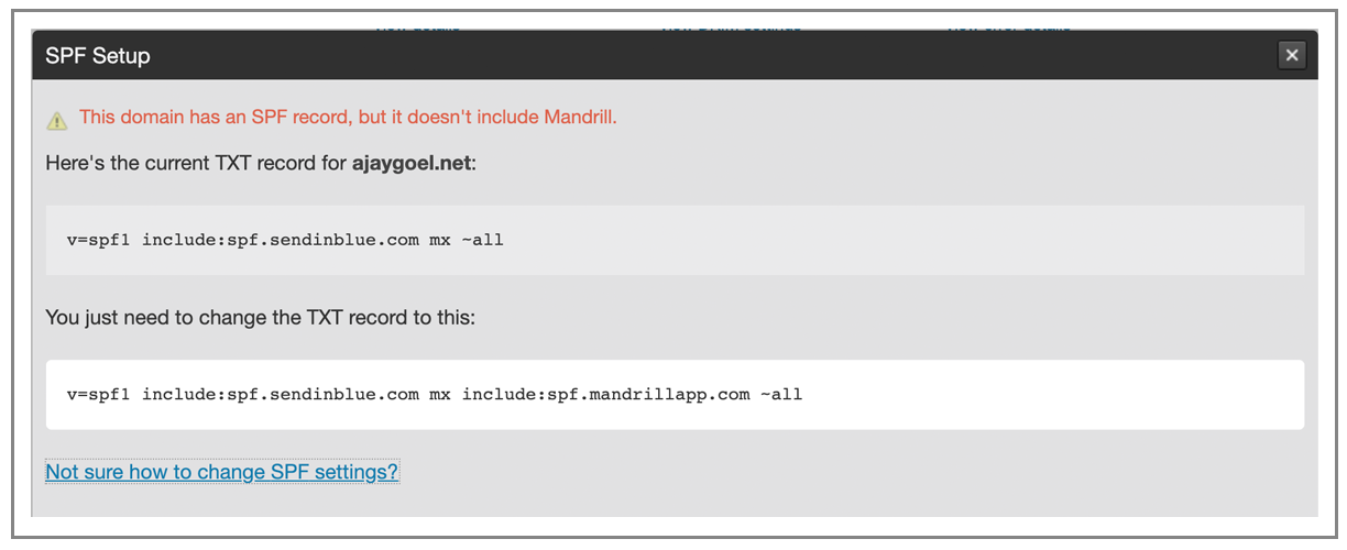 Mandrill SPF setup
