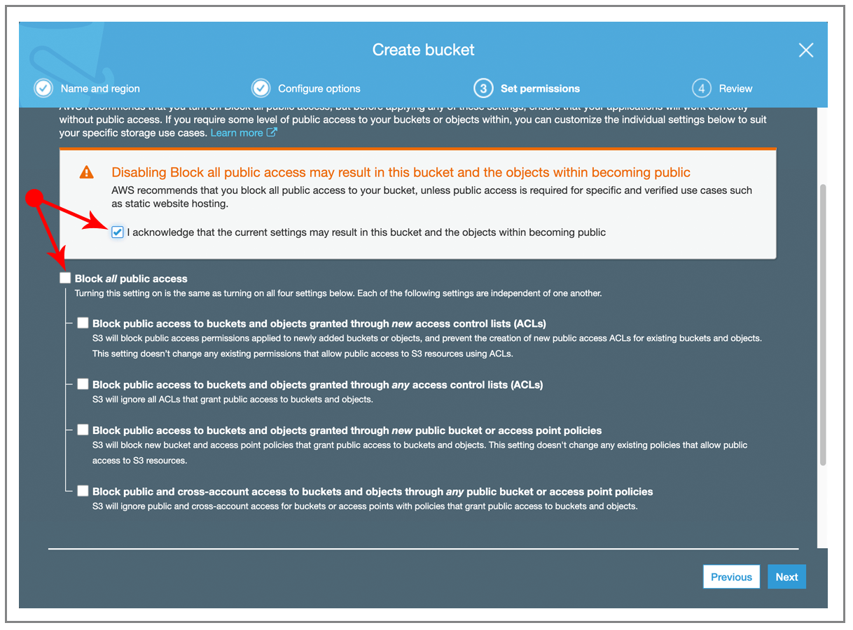 how to make Amazon S3 bucket public