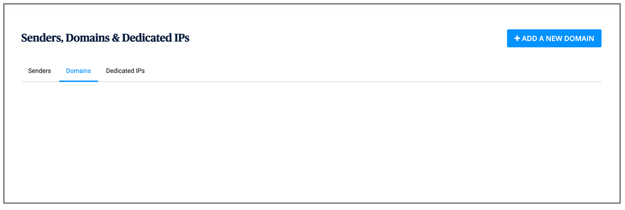 Sendinblue no domain shown