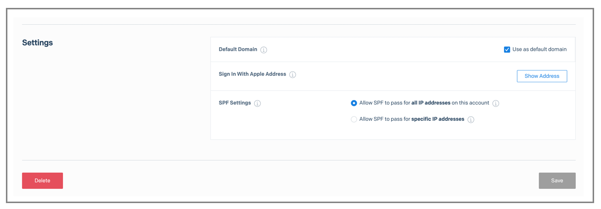 SendGrid Settings