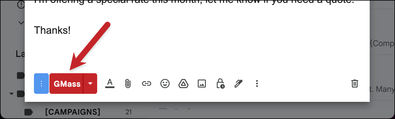 Send with the GMass button
