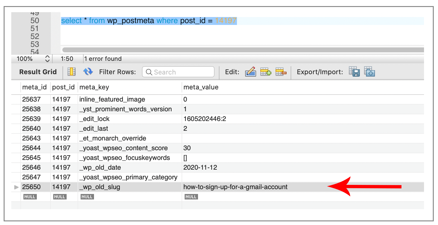 MySQL query for wp_postmeta