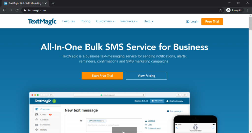 Gmail Text TextMagic