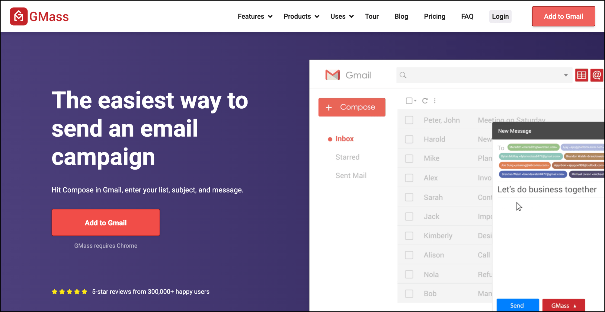 GMass for transactional ease and deliverability