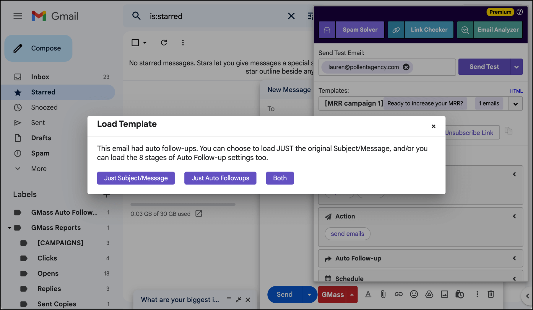 Load auto follow-ups