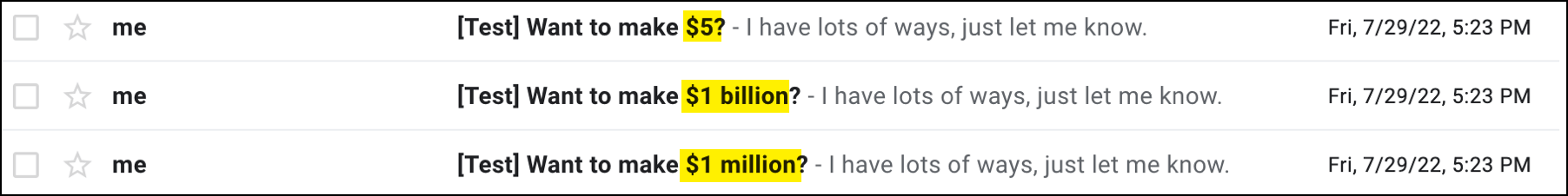 Spintax in the subject line