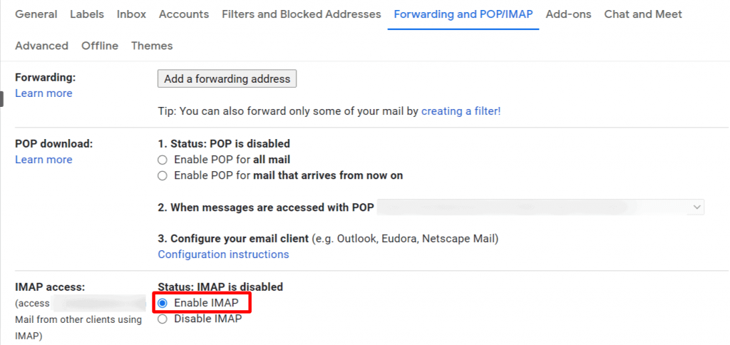 enable imap