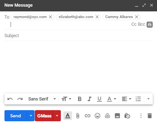 New message tab