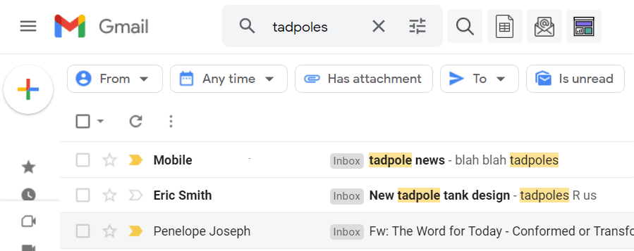 Tadpole word