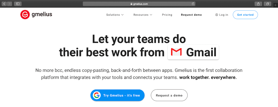Gmelius home page
