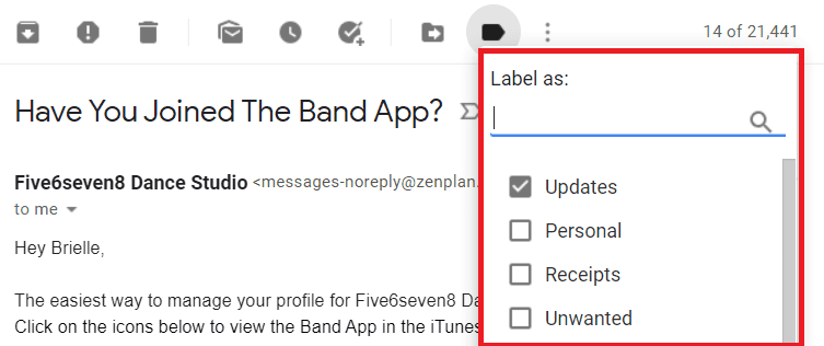 Label as