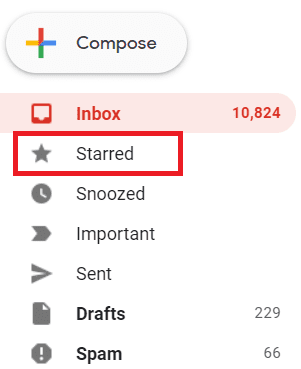 Starred tab