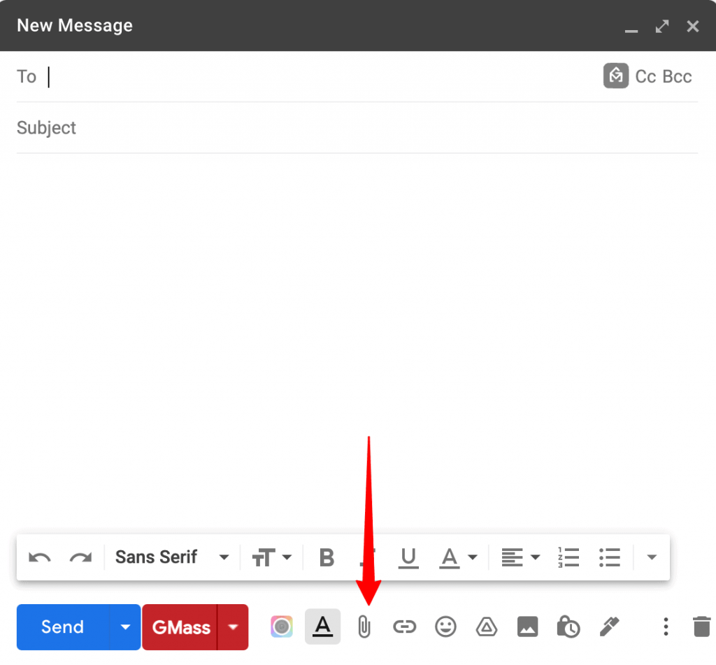 Attach file button
