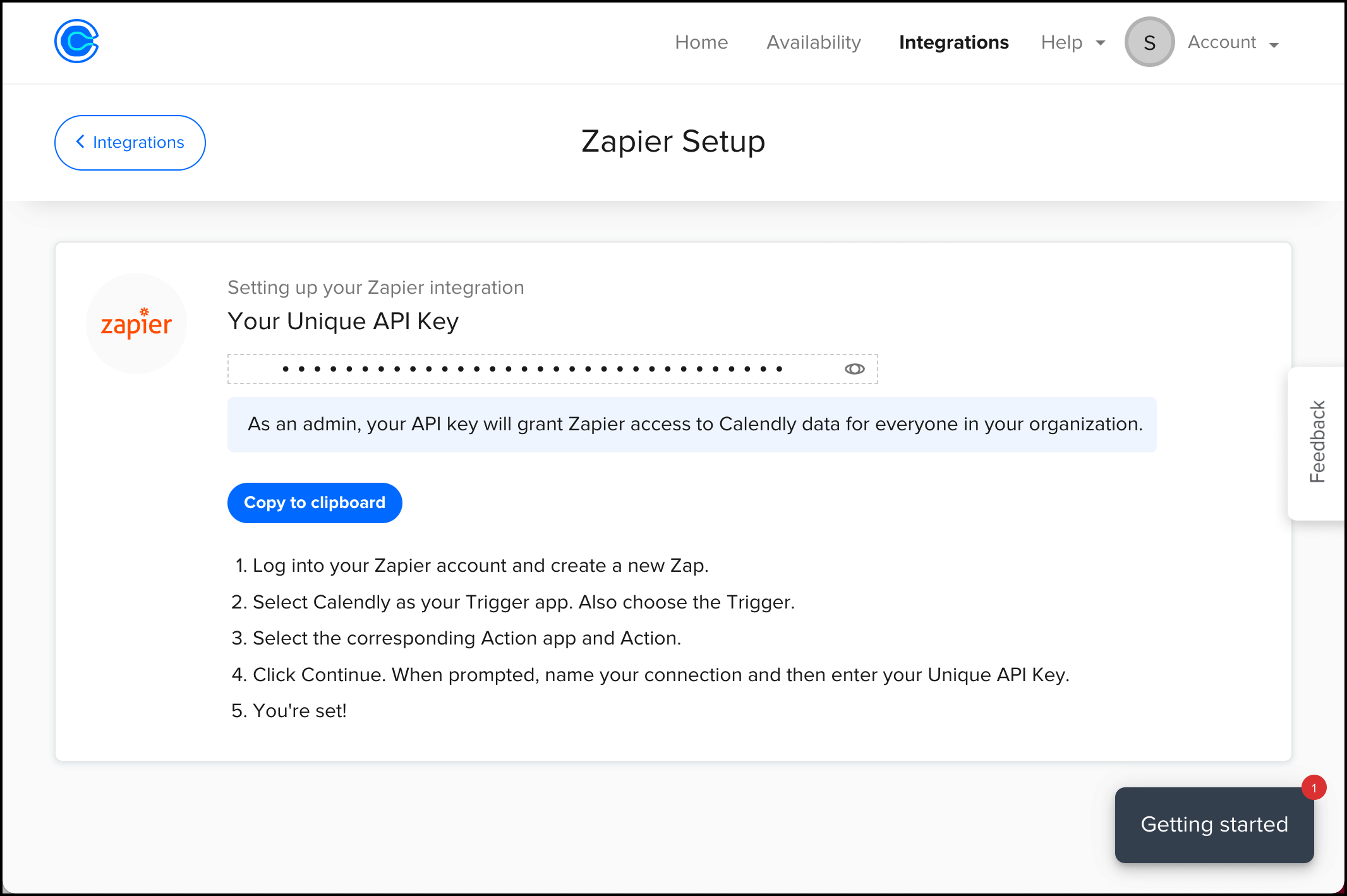 Get your Calendly API key