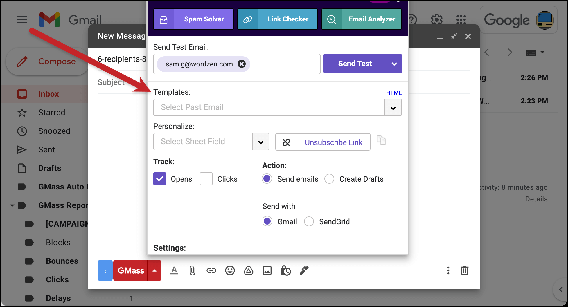 GMass templates