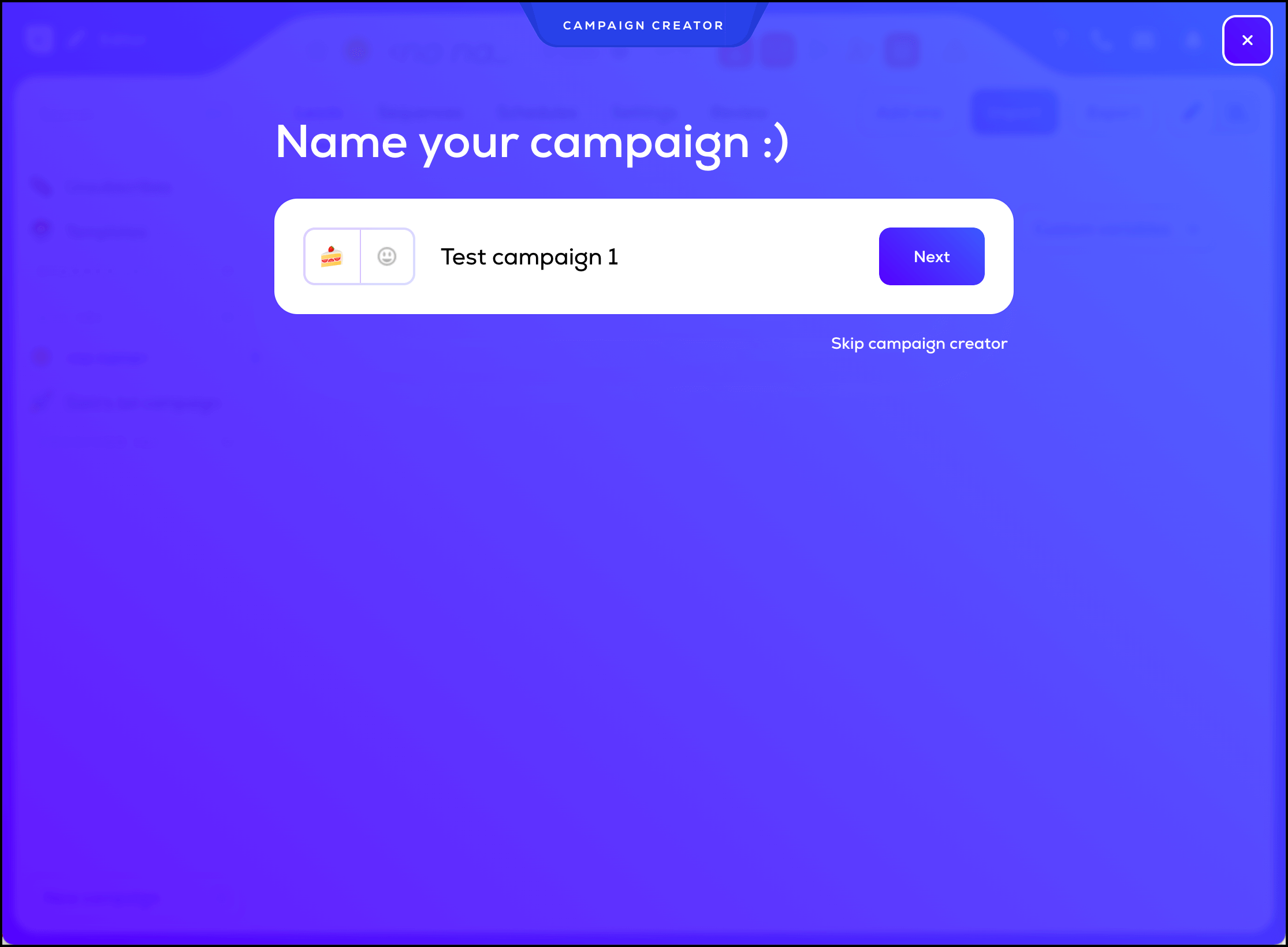 Campaigns receive an emoji