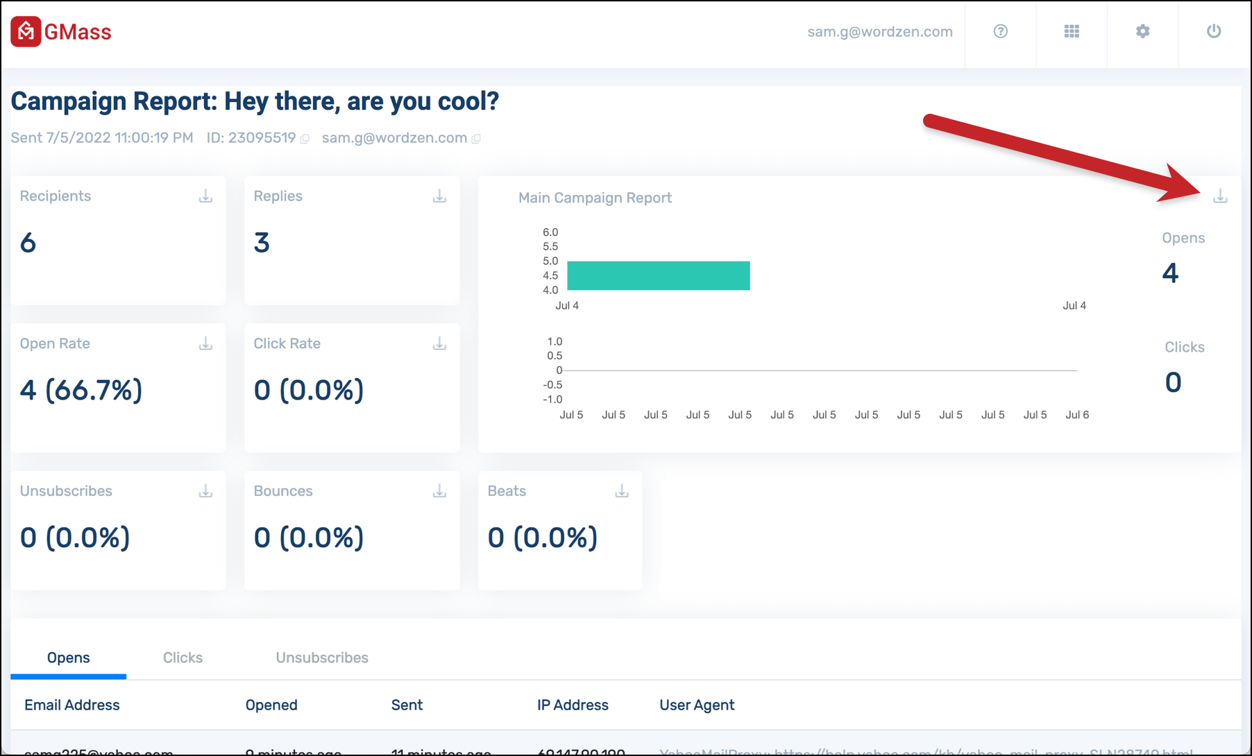 Download your CSV report