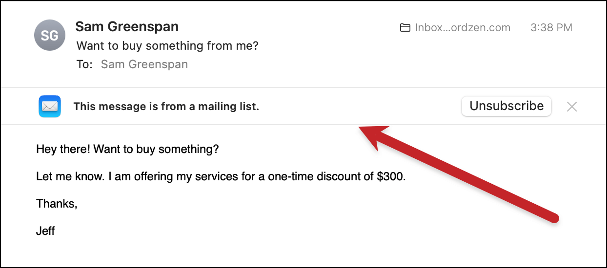 The list-unsubscribe in action