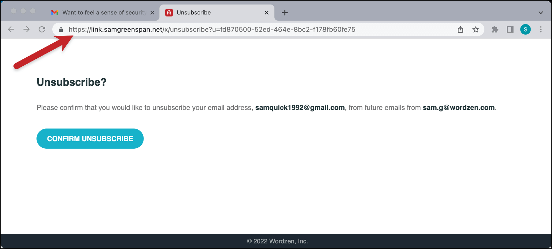 My unsubscribe link is HTTPS