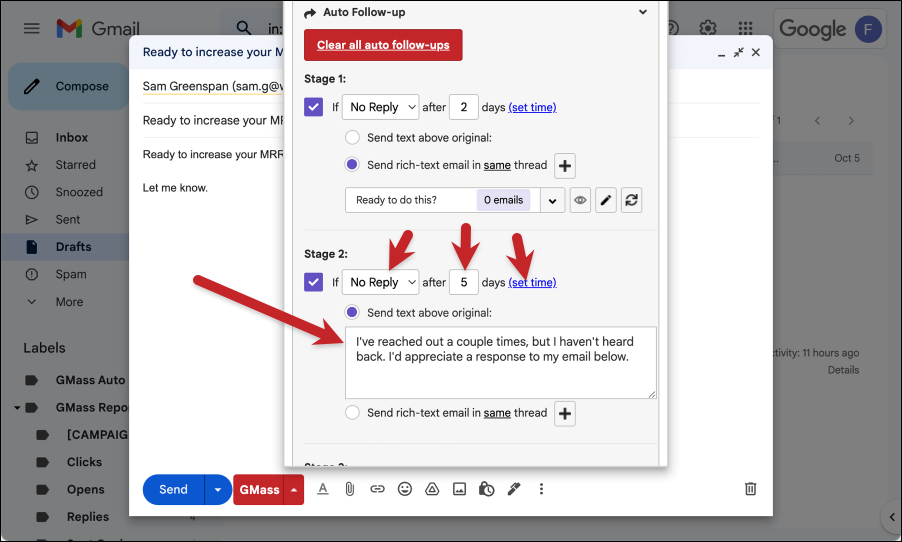 Edit plain text follow-ups