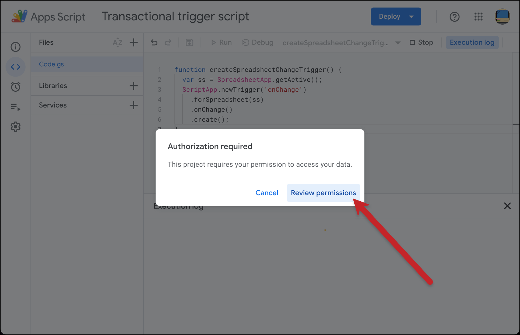 Review permissions for your trigger