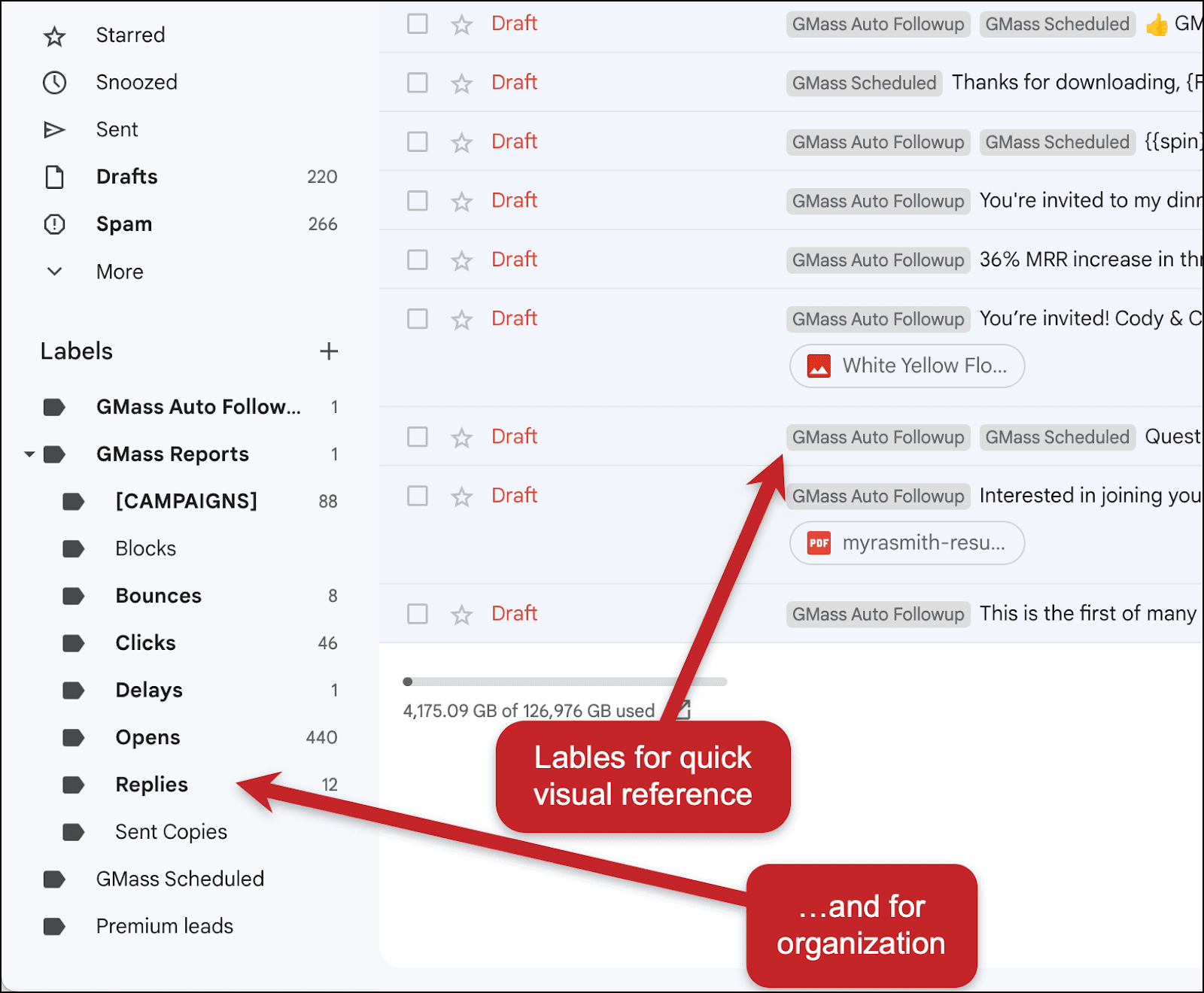 Using labels is possible with Gmail API vs IMAP