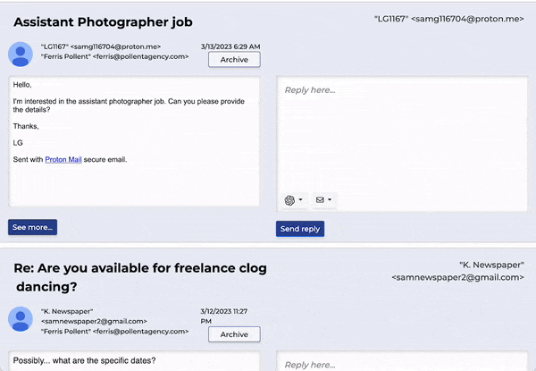 The Reply Project in action