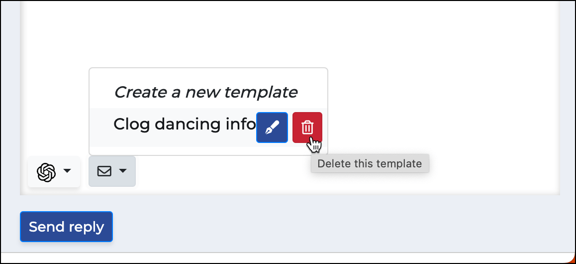 Delete template