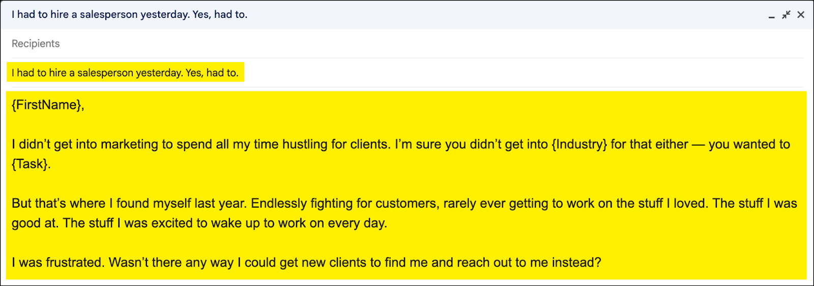 Star Story Solution: Revised email star