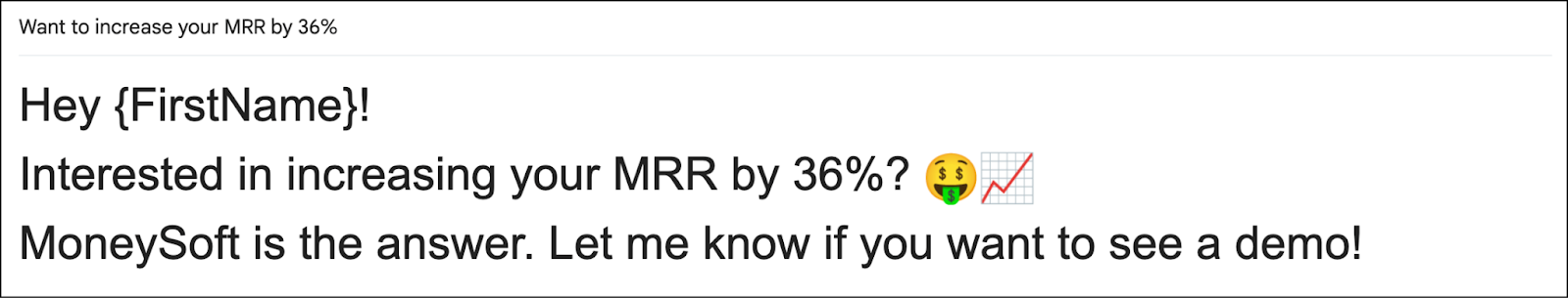 Using a huge font can get you sent to spam