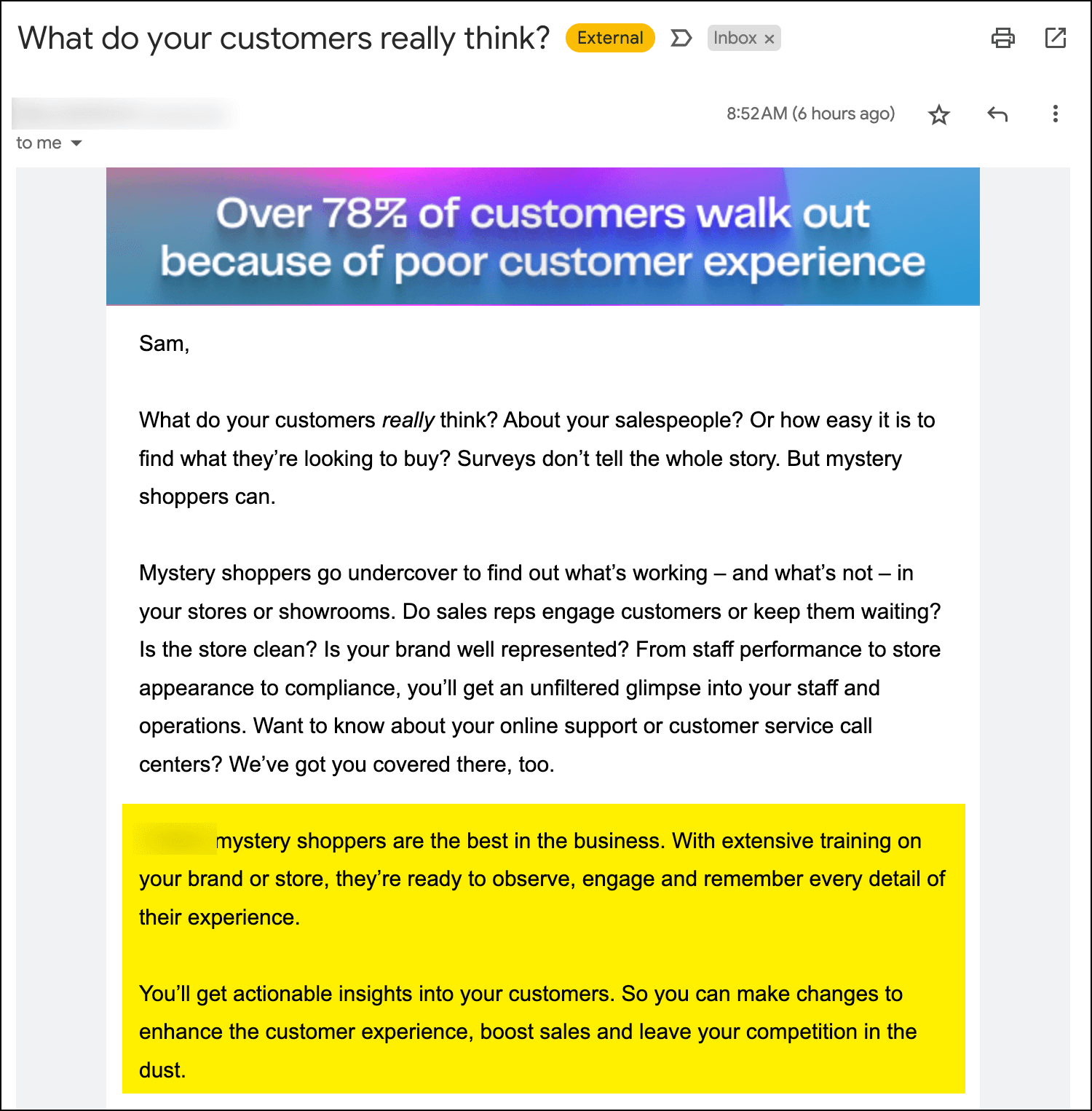 4ps - proof in sample email