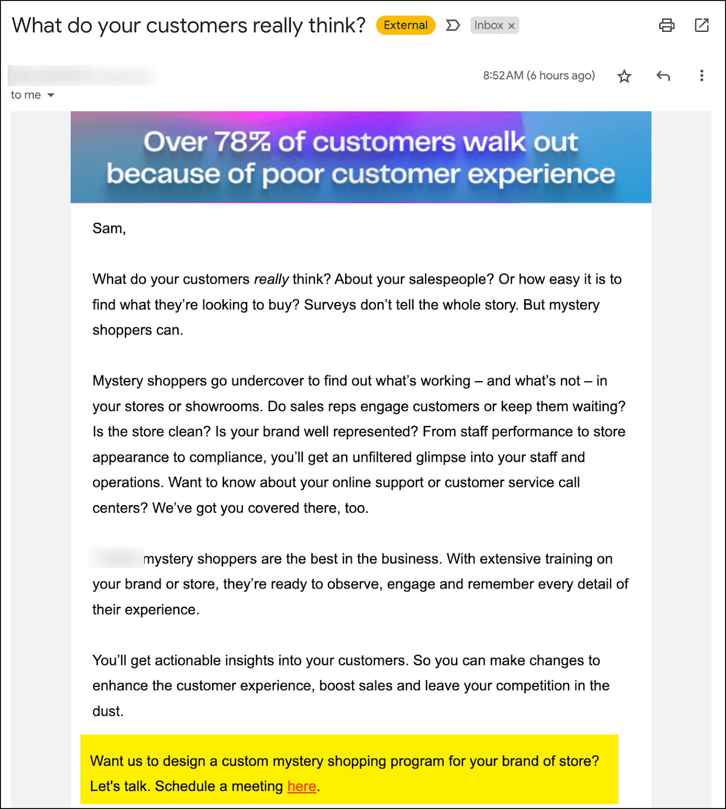 4ps - push in sample email