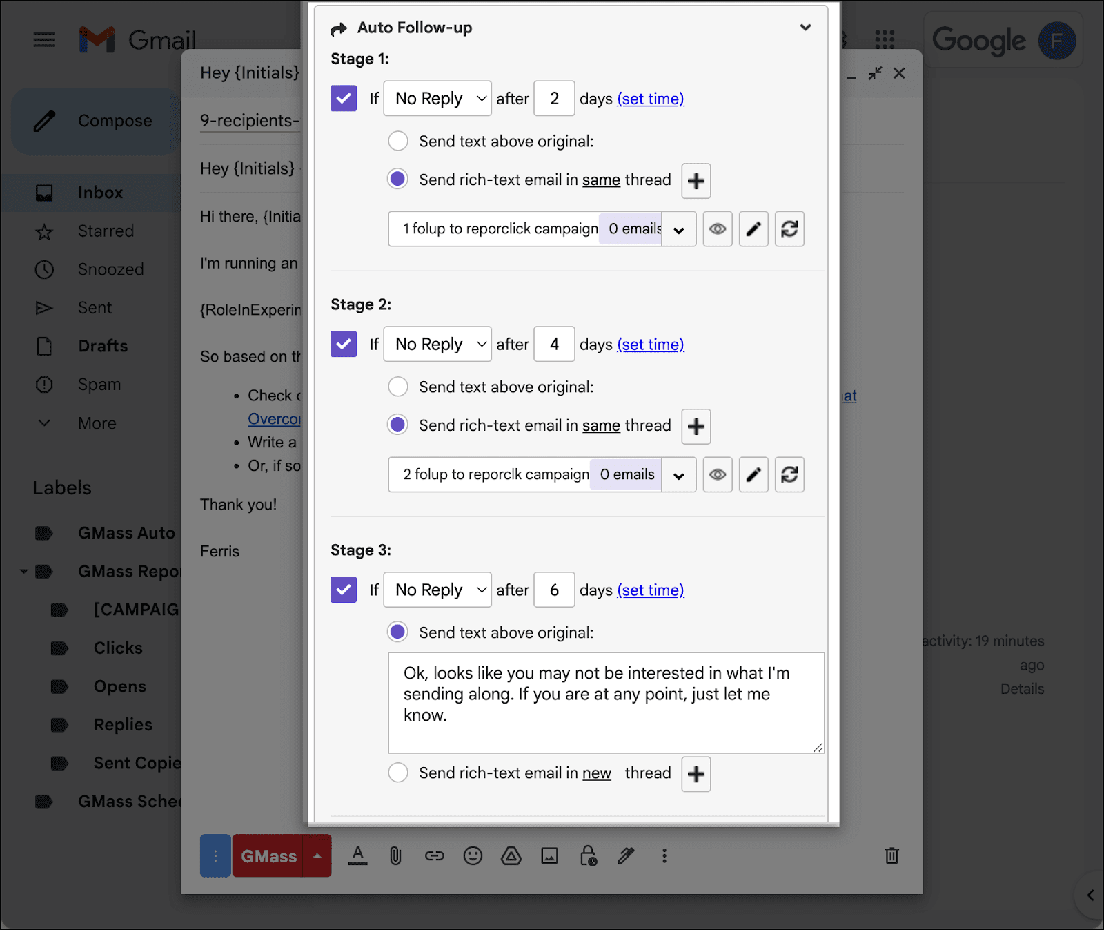 Set up your auto follow-up sequence