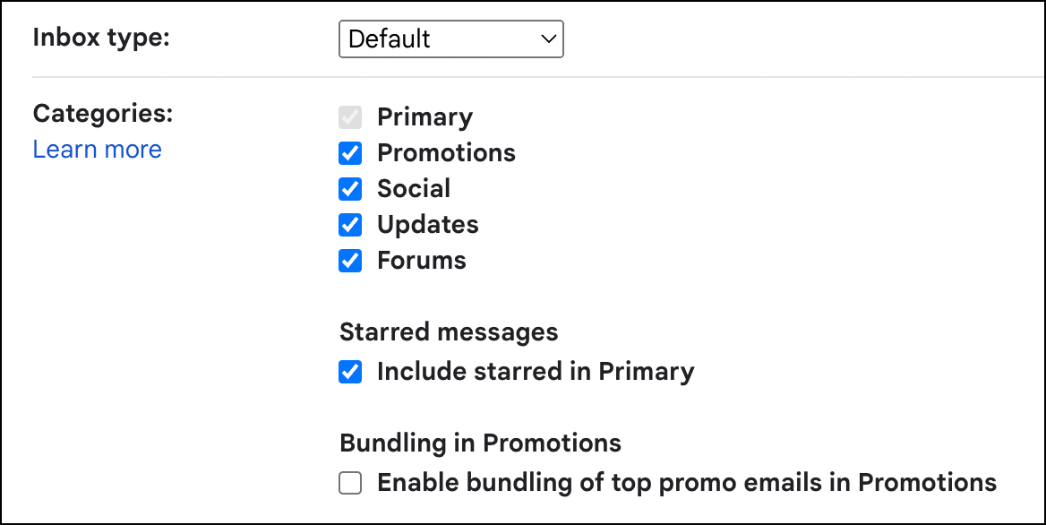 Using categories in Gmail can help with inbox zero